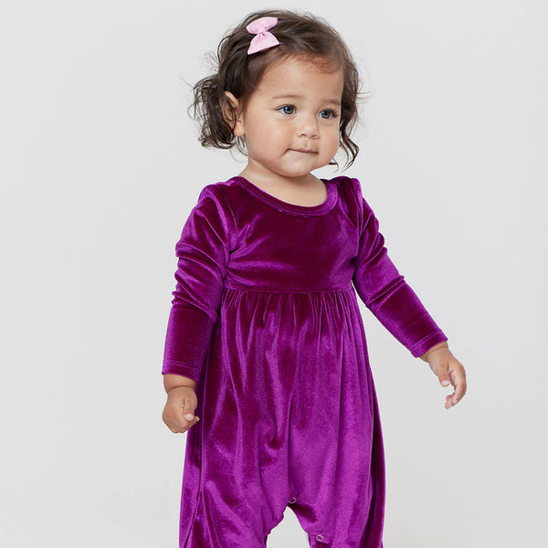 Baby Girls Velour Steph Jumper- Berry – Charlotte West Baby