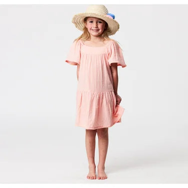 Peach Flutter Beach Dress