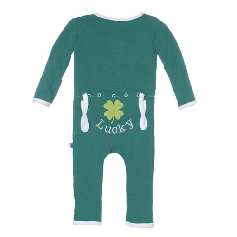 St. Patrick's Day Lucky Coverall with Snaps