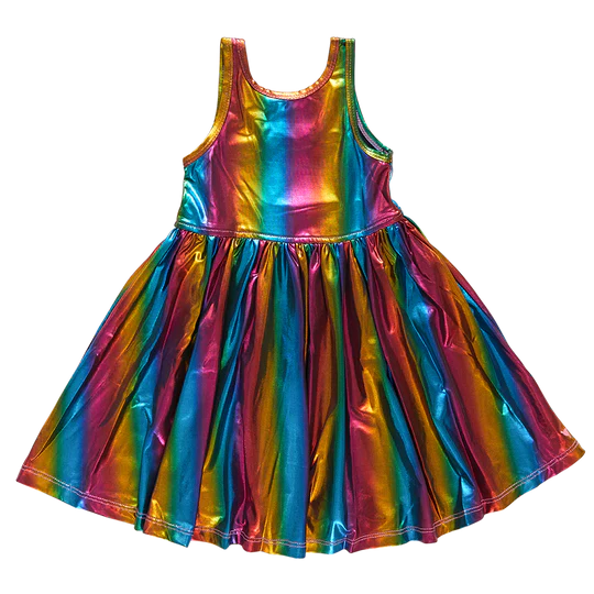 Liza Lame Dress/ Dark Rainbow