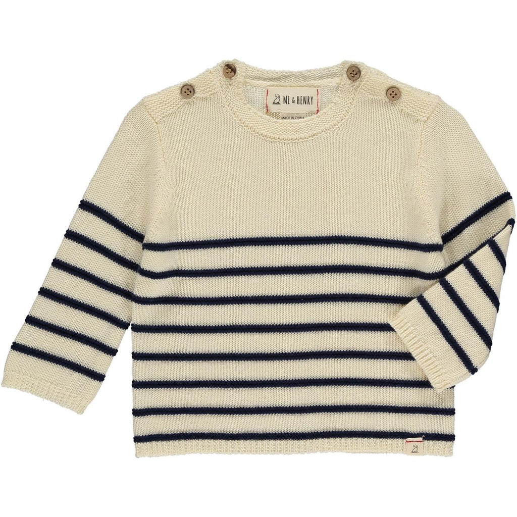 Cream & Navy Stripe Breton Sweater