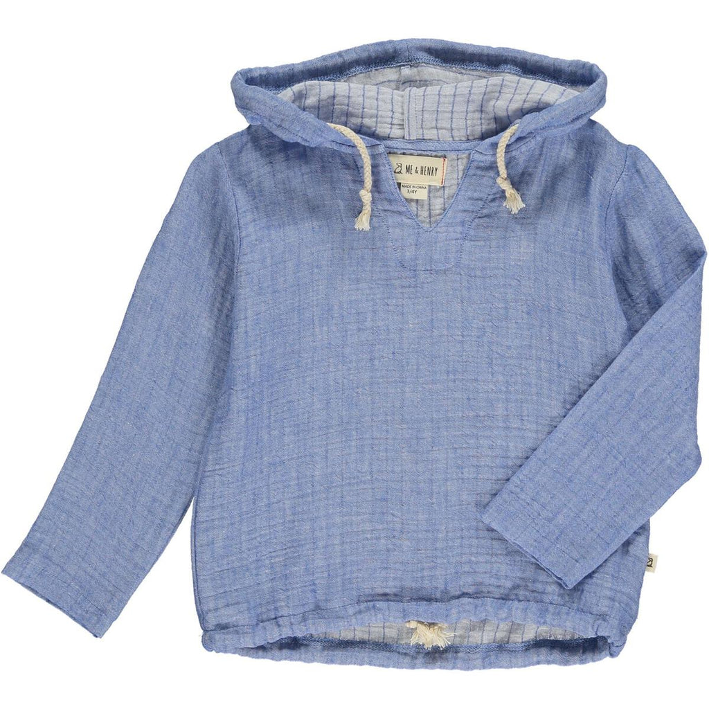 St. Ives Blue Gauze Hooded Top