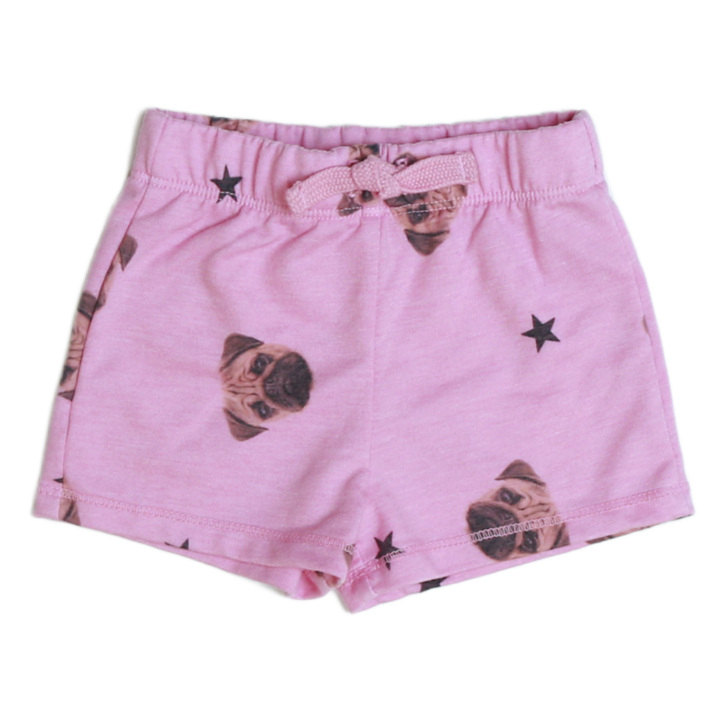 Pugs & Pink Sweat Short Set