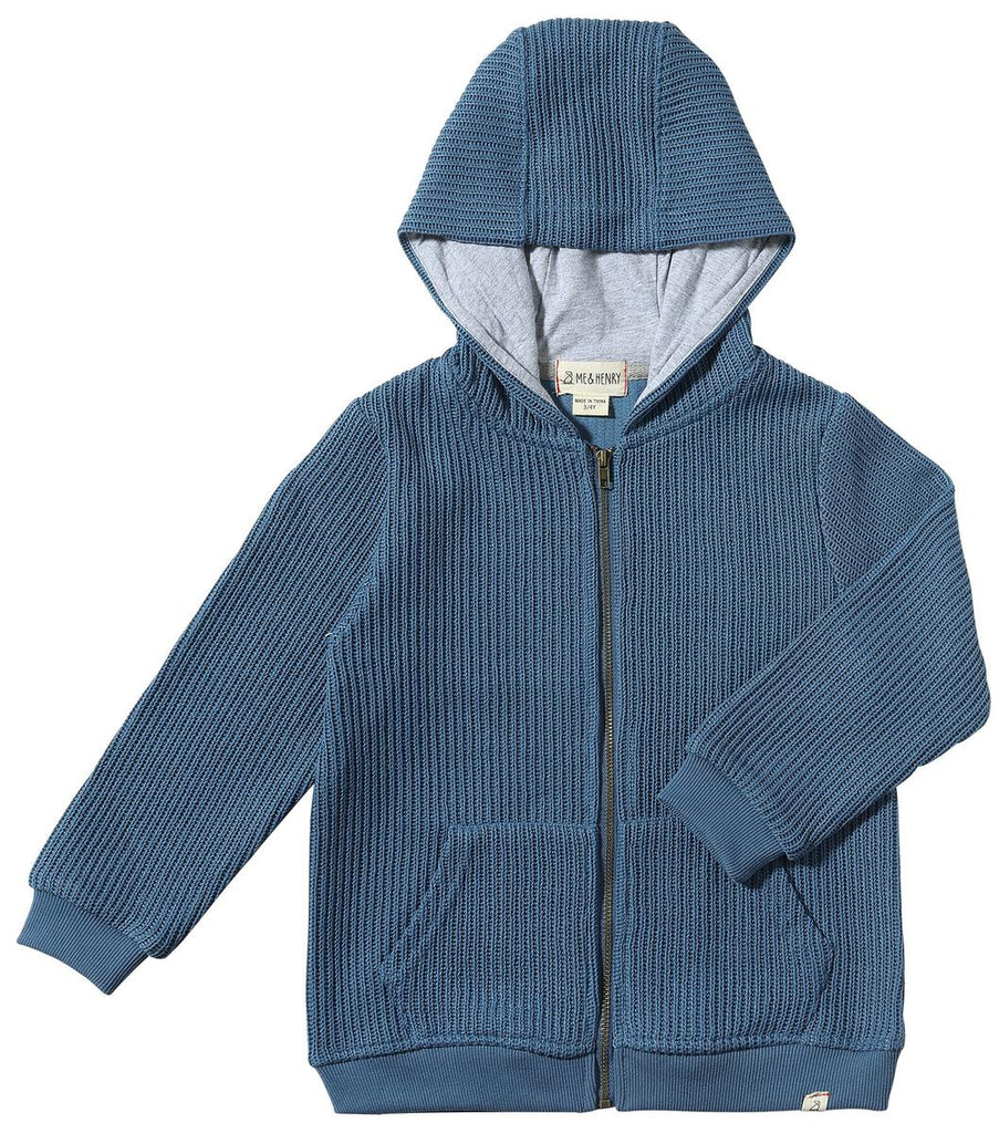 China Blue Bellamy Hooded Zip Sweater