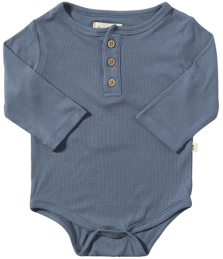 China Blue Anyor Rib Onesie