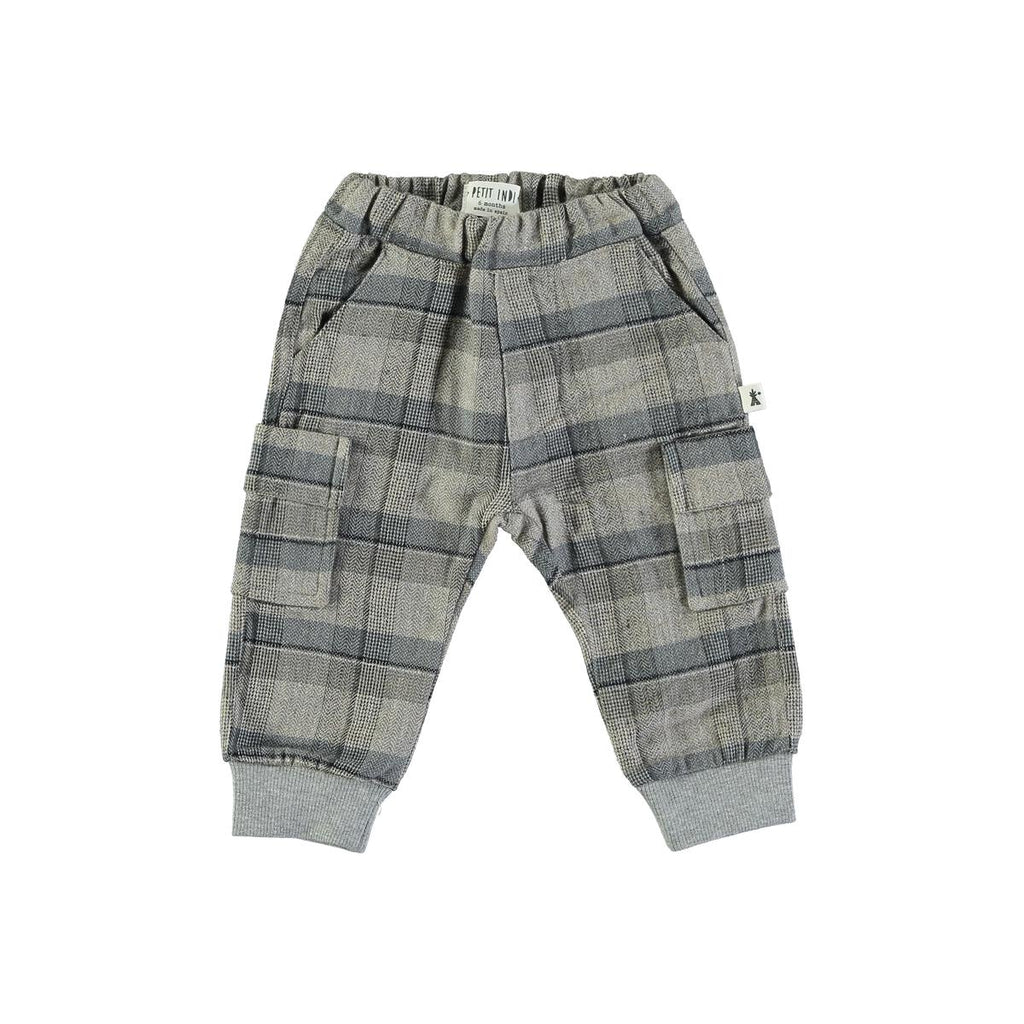 Plaid Cargo Pant/ Brown Tan