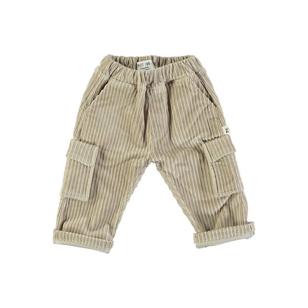 Side Pockets Corduroy Cream Pant