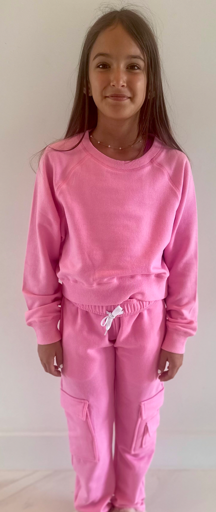 Begonia Pink Cargo SweatPant Set