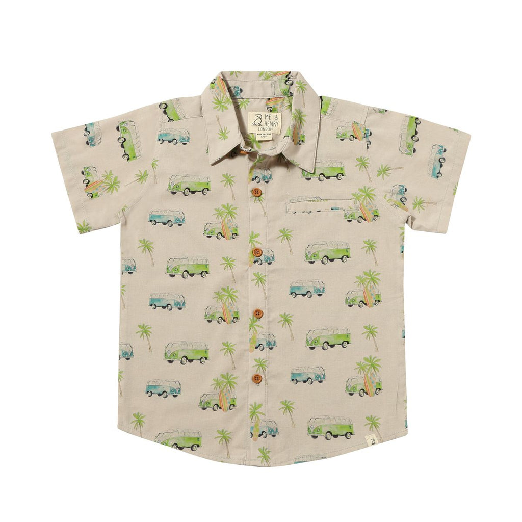 Grey Minivan Maui Printed Baby Shirt