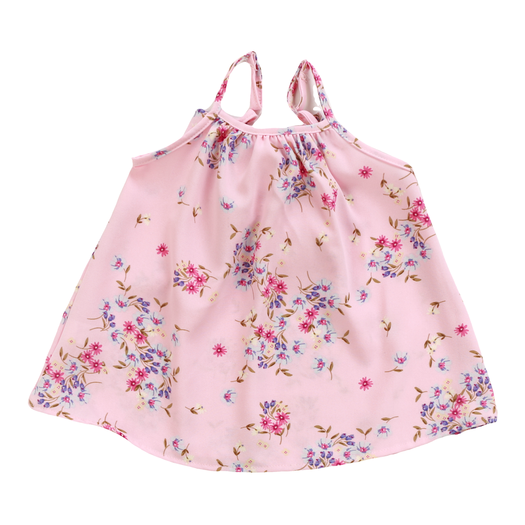 Poplin Pink Mini Floral & Bows Sundress