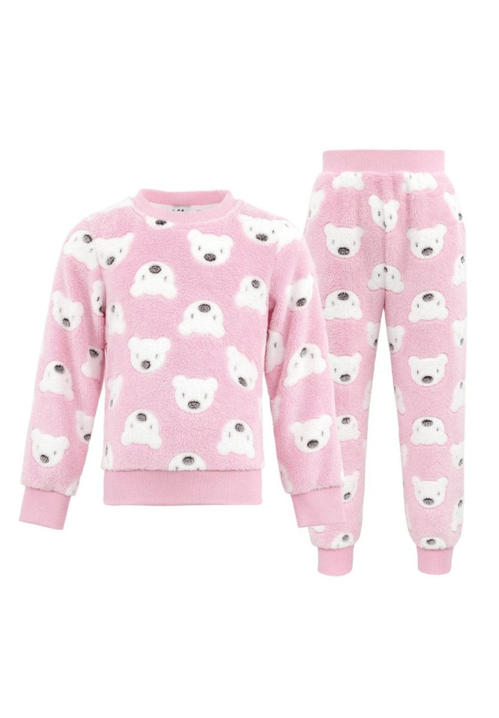 Pink Bear Fuzzy Jogger Set