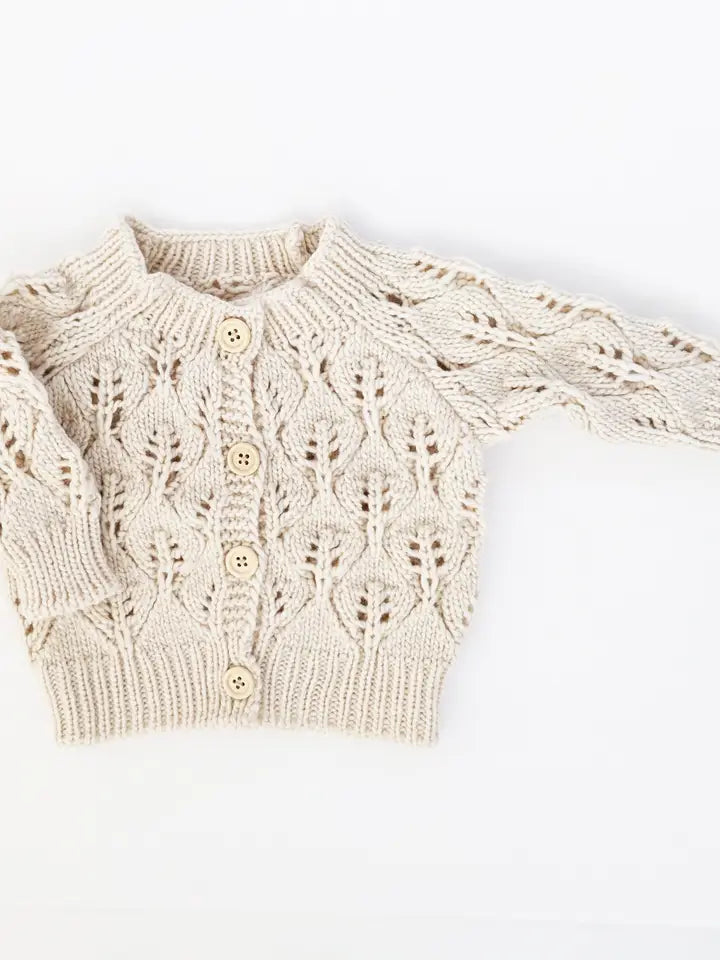 Natural Leaf Lace Knit Sweater