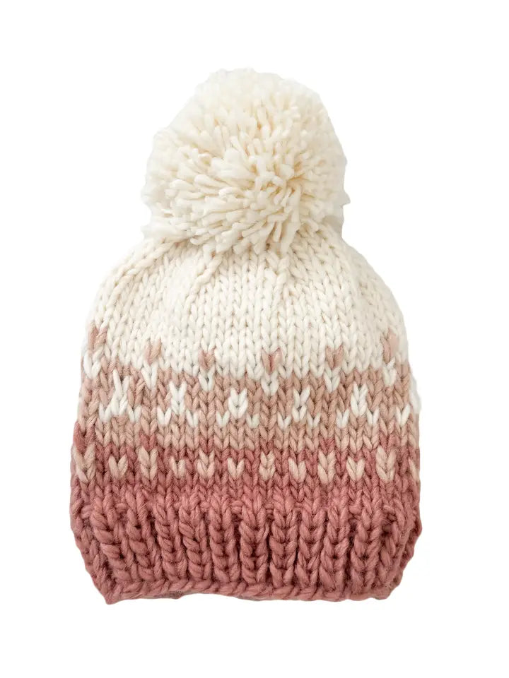 Nell Stripe Rose/Blush Knit Hat