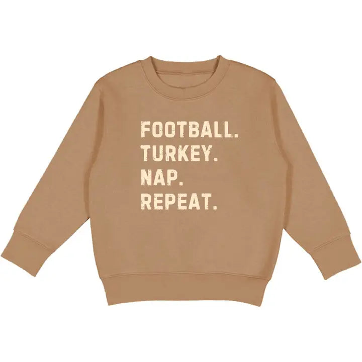 Football Turkey Nap Repeat Thanksgiving Sweatshirt
