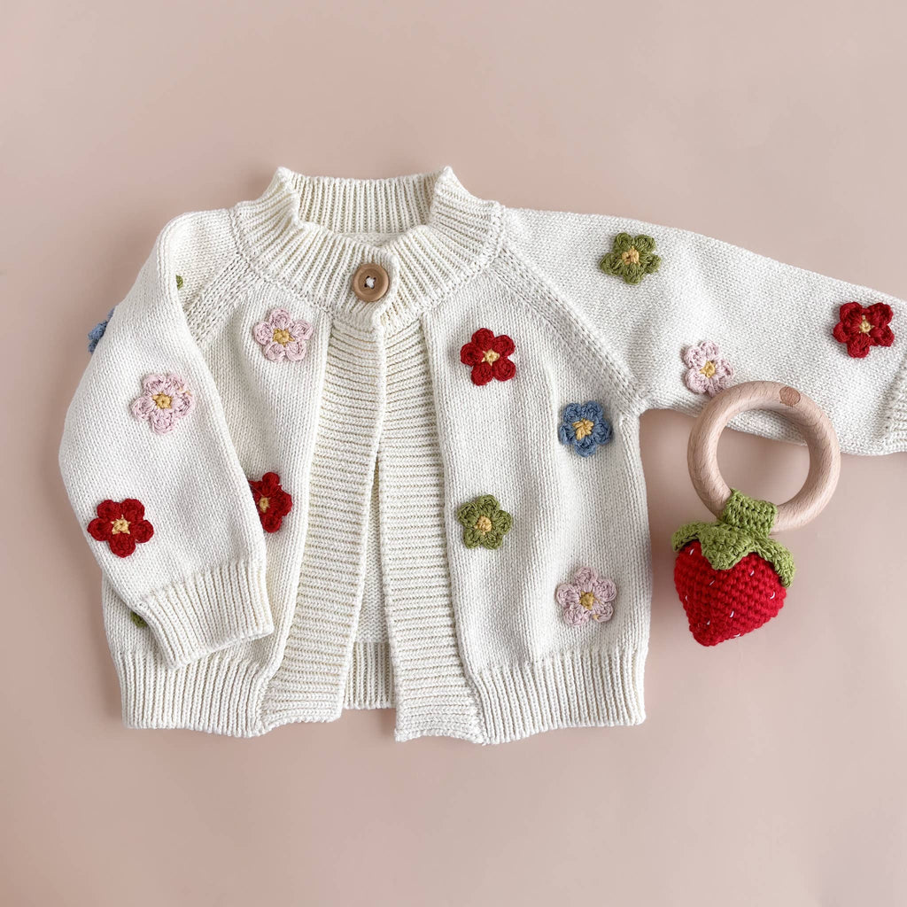 Cotton Flower Cardigan Color Baby Sweater Spring Summer: 0-6m