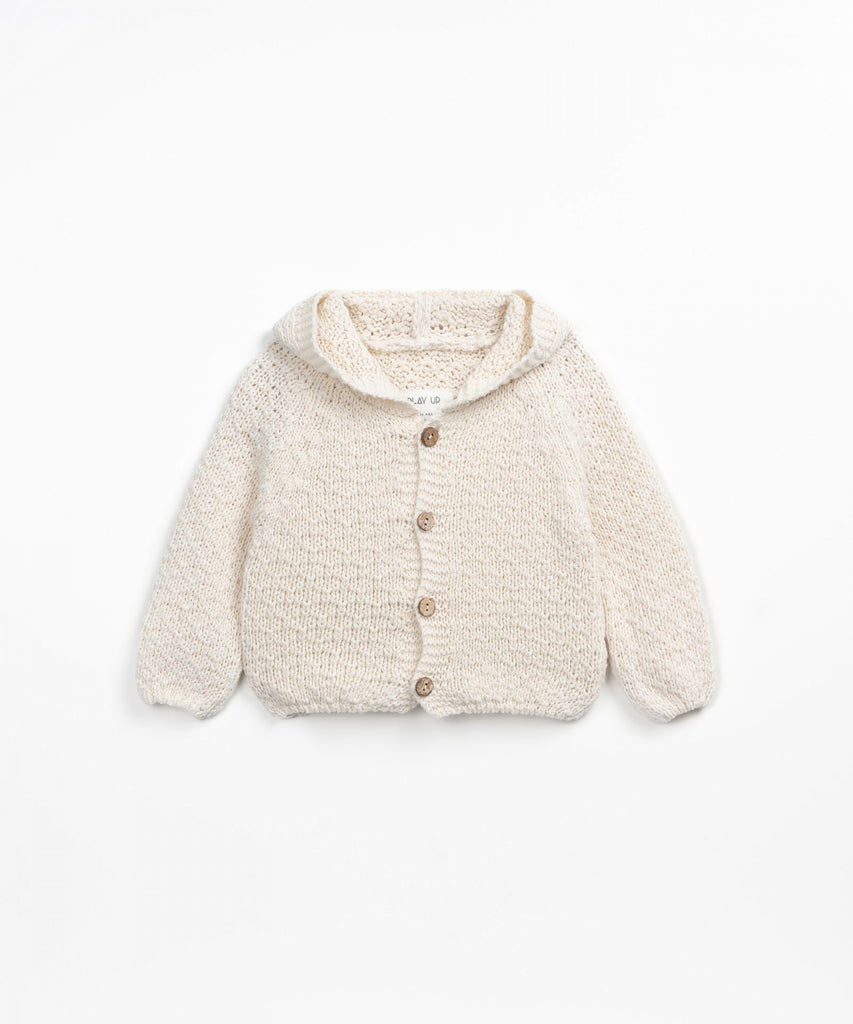 Oatmeal Knitted Jacket /Coconut Buttons