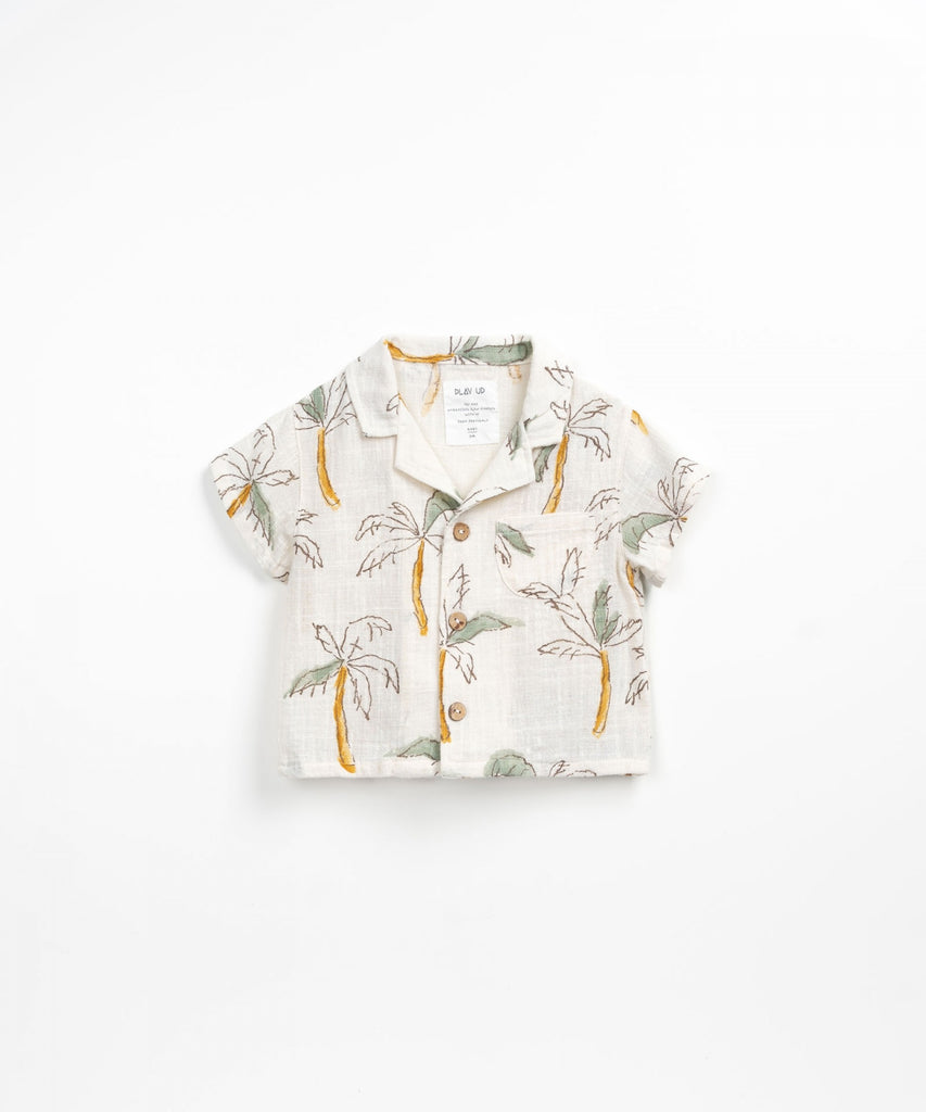 Palm Tree Button Down Short Set