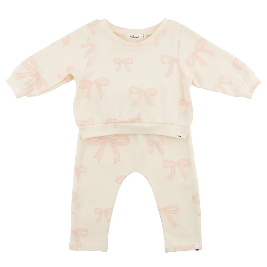 Boxy Pink Bows Sweatset