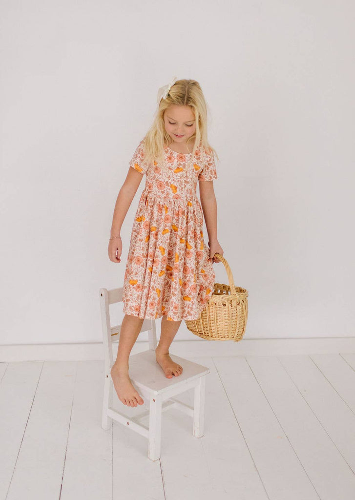 Classic Twirl in Boho Floral | Girls fall Dress