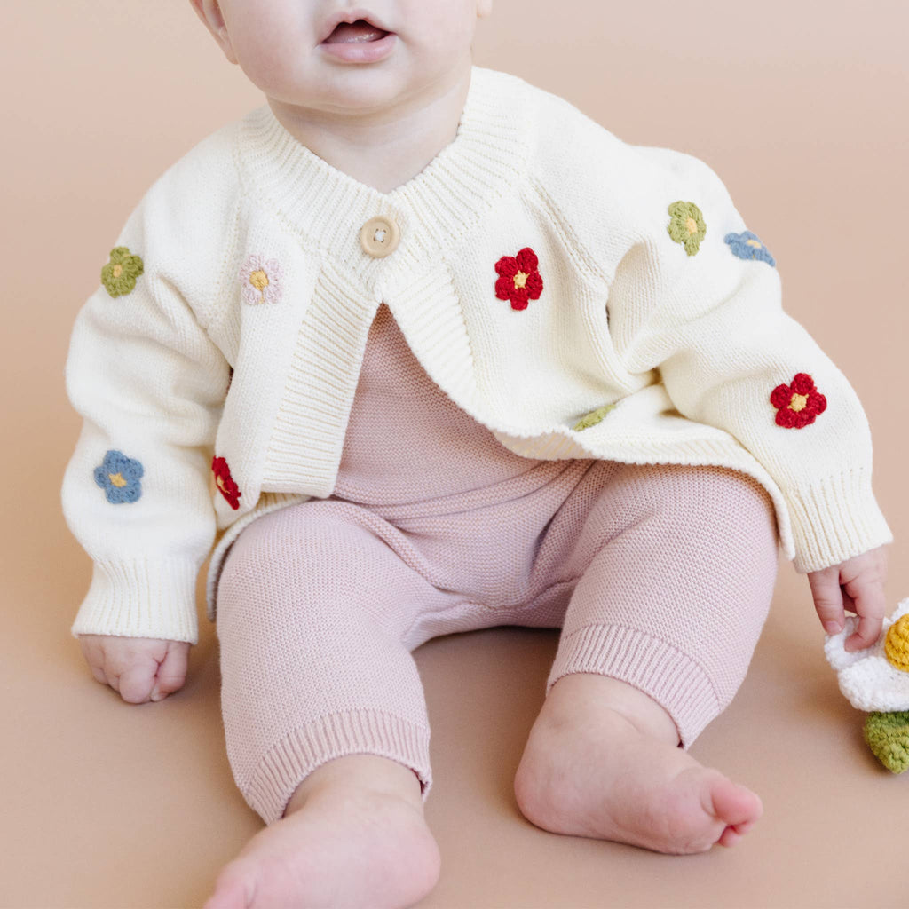 Cotton Flower Cardigan Color Baby Sweater Spring Summer: 0-6m