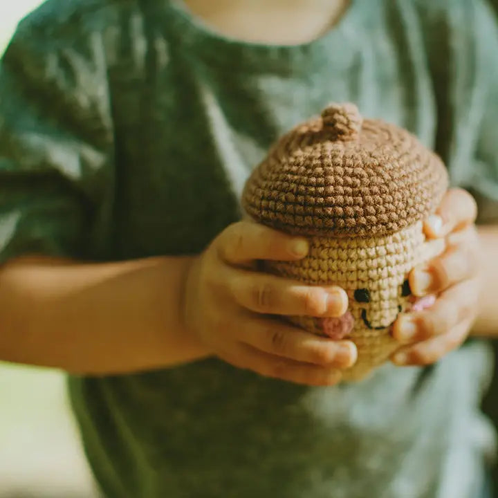 Handmade Stuffed Acorn Rattle