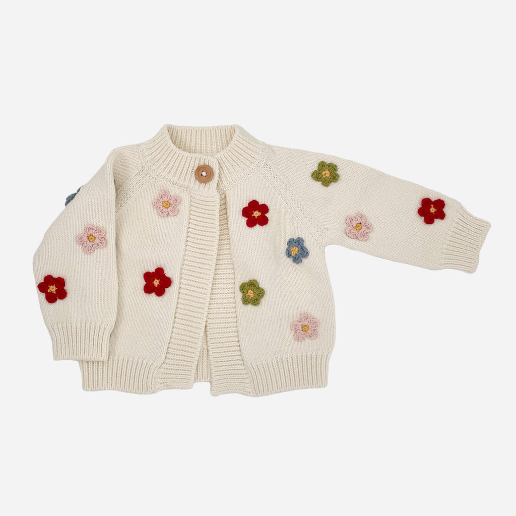 Cotton Flower Cardigan Color Baby Sweater Spring Summer: 0-6m