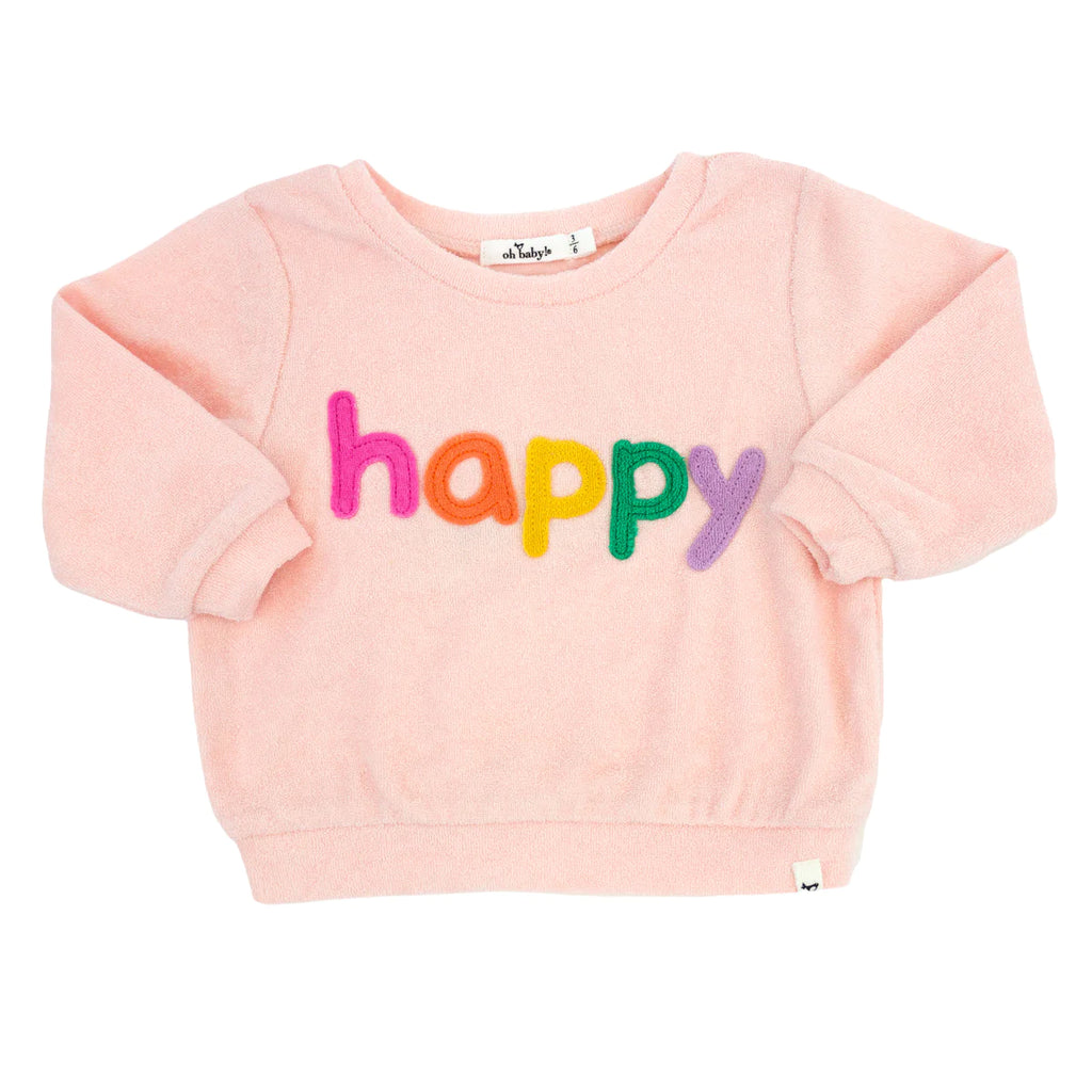 Cotton Terry Rainbow HAPPY Sweatshirt