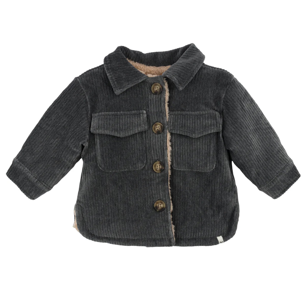 Charcoal Corduroy Shacket