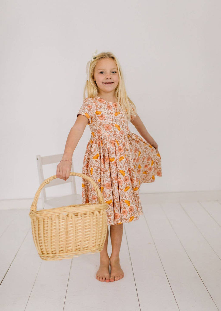 Classic Twirl in Boho Floral | Girls fall Dress