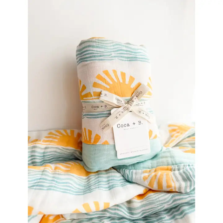 Sun & Wave Surfer Organic Blanket