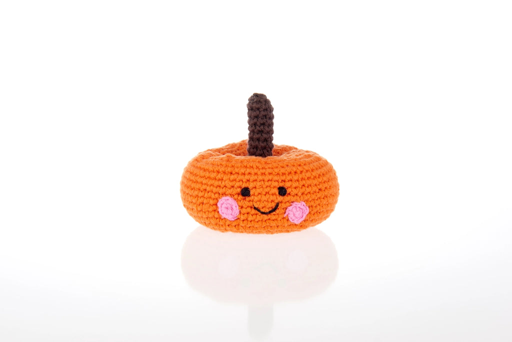 Handmade Orange Pumpkin Rattle