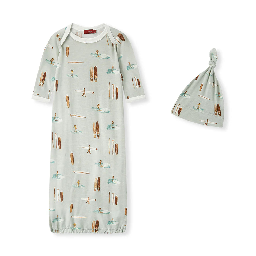 Vintage Bamboo Surf Gown & Hat Set