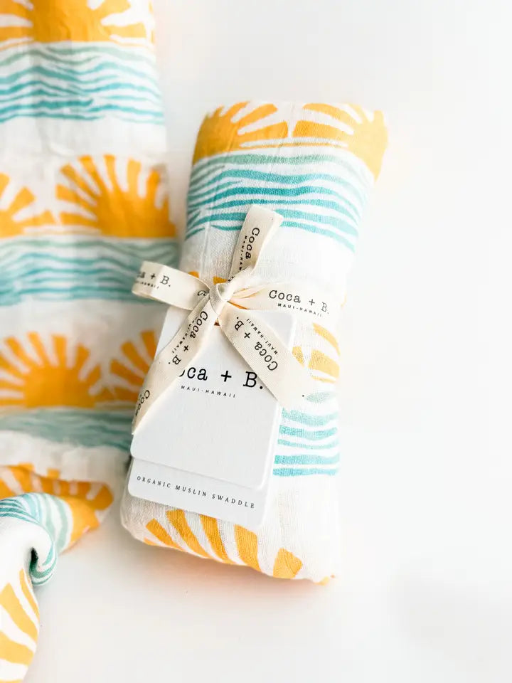 Sun & Wave Surfer Organic Swaddle