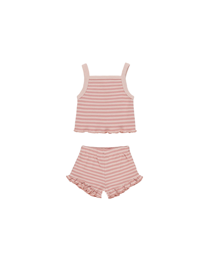 Evie Tank & Shortie Set Pink Stripe