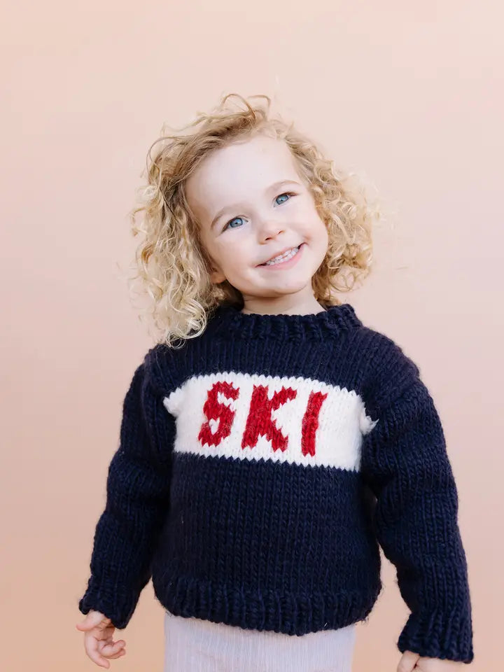 Navy Ski Pullover Sweater