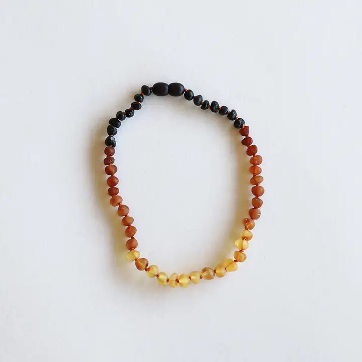 Raw Ombre Rainbow Baltic Sea Amber Beaded Necklace 11"