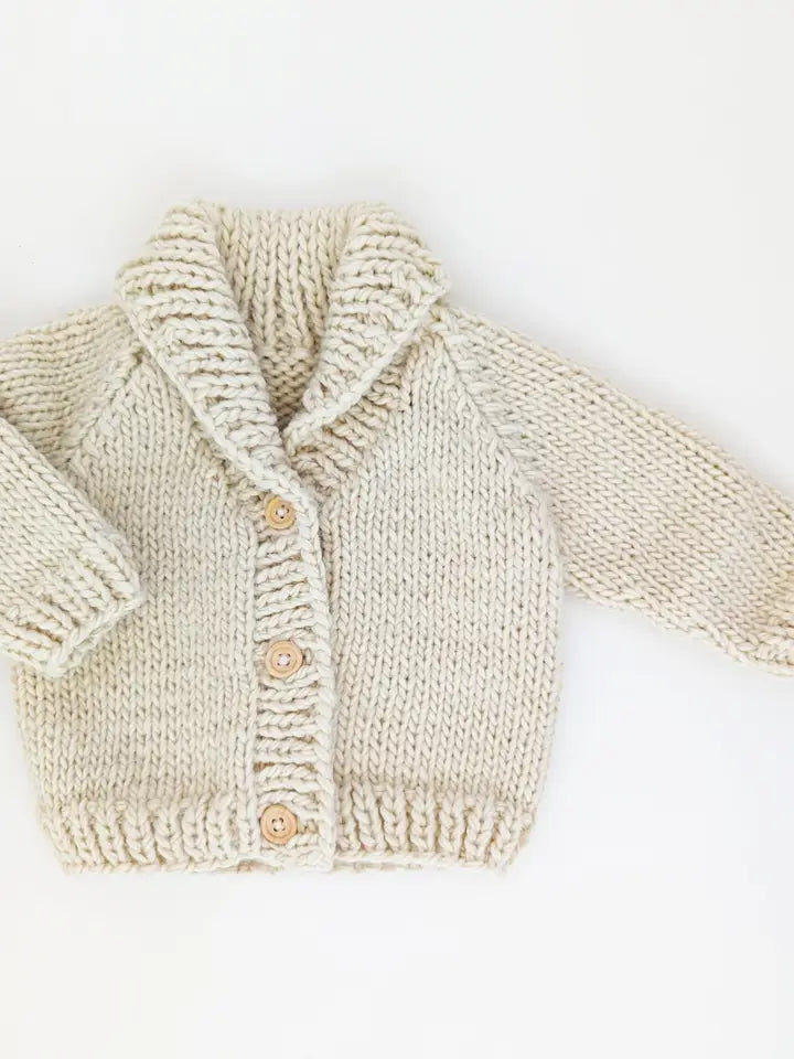 Shawl Collar Natural Cardigan