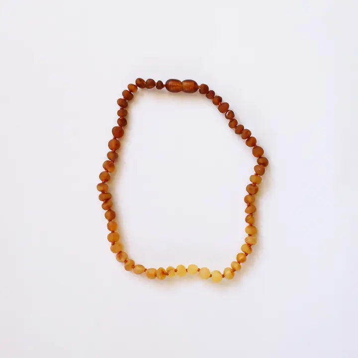 Raw Baltic Amber & Sunflower Necklace 12 inch