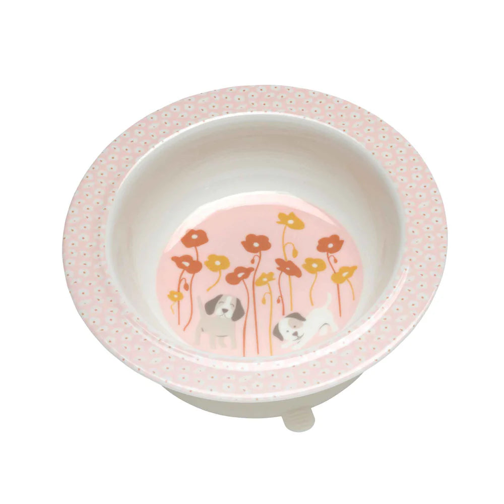 Puppies & Poppies Suction Bowl