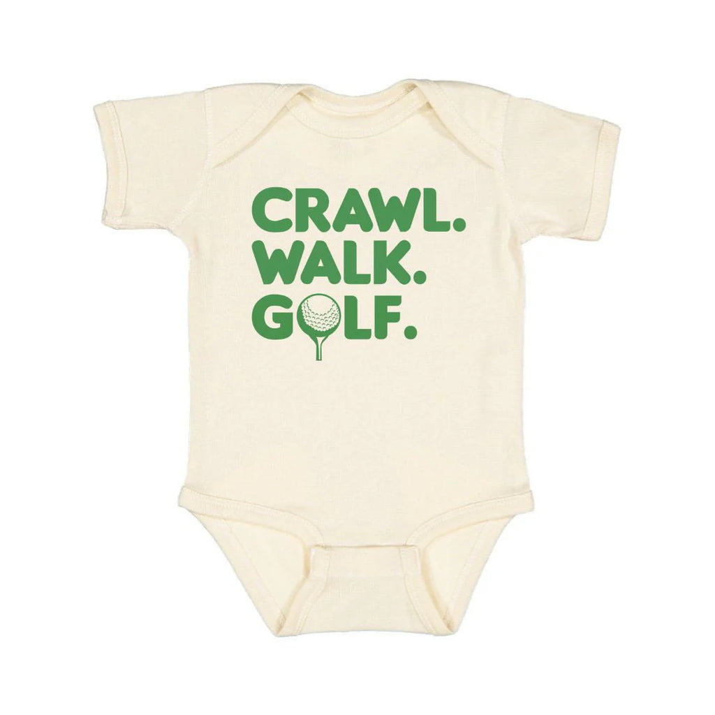 Crawl Walk Golf Natural Short sleeve Onesie