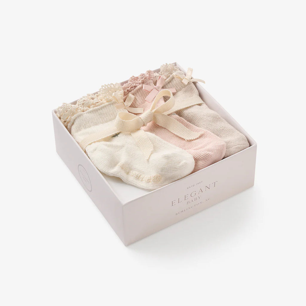 Pink & Rose Floral Ankle Non-slip Baby Socks