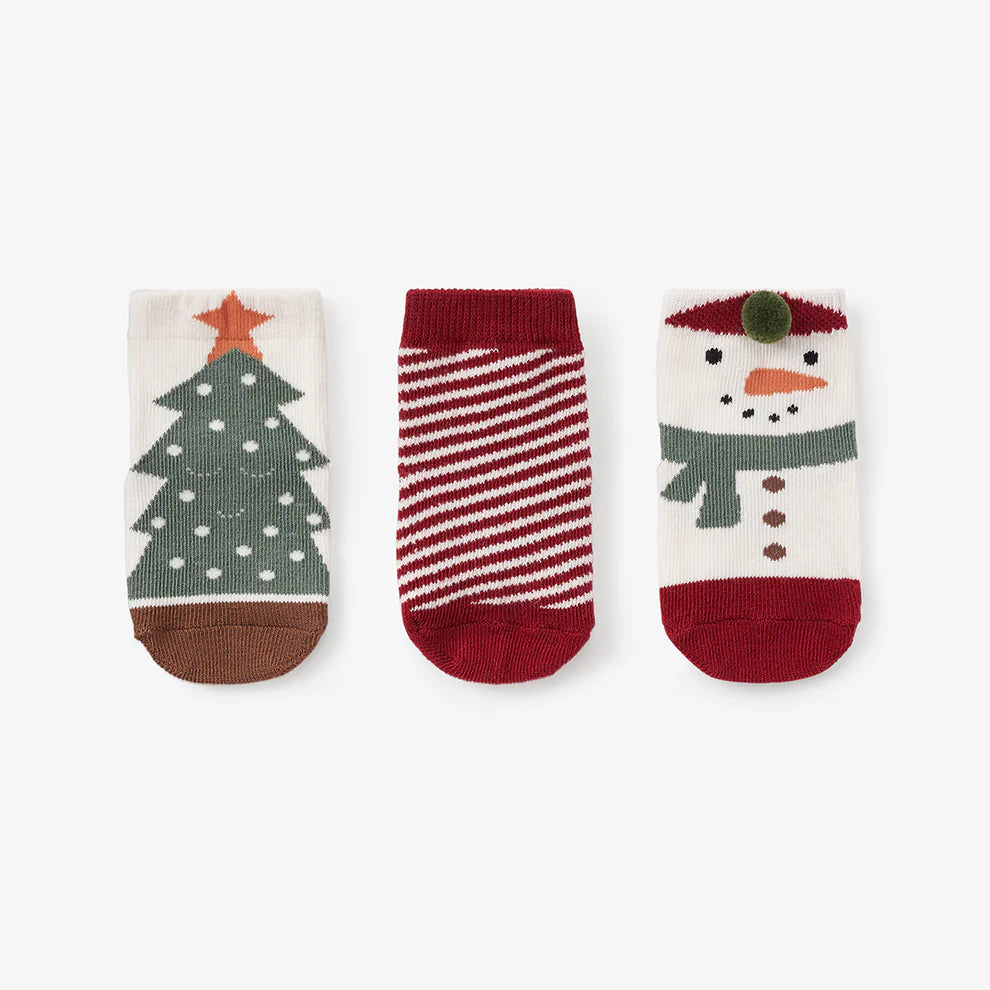 3Pk. Non Slip Holiday Sock Set