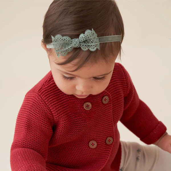 Xmas 3-Pk Baby Lacey Bow Headband Set