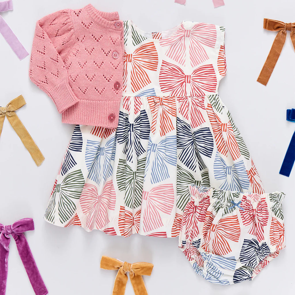 Baby Girls Multi-Stripe Bows Adeline Dress Set