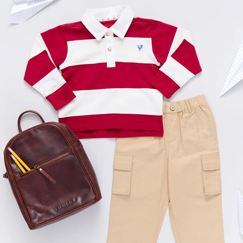 Red & White Albert Rugby Shirt