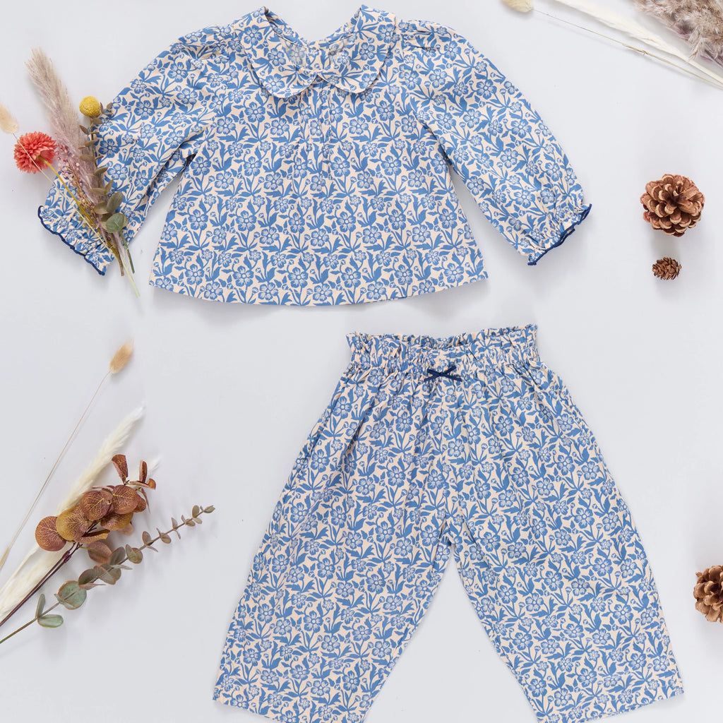 Dawson 2-Piece Blue Climbing Floral Set
