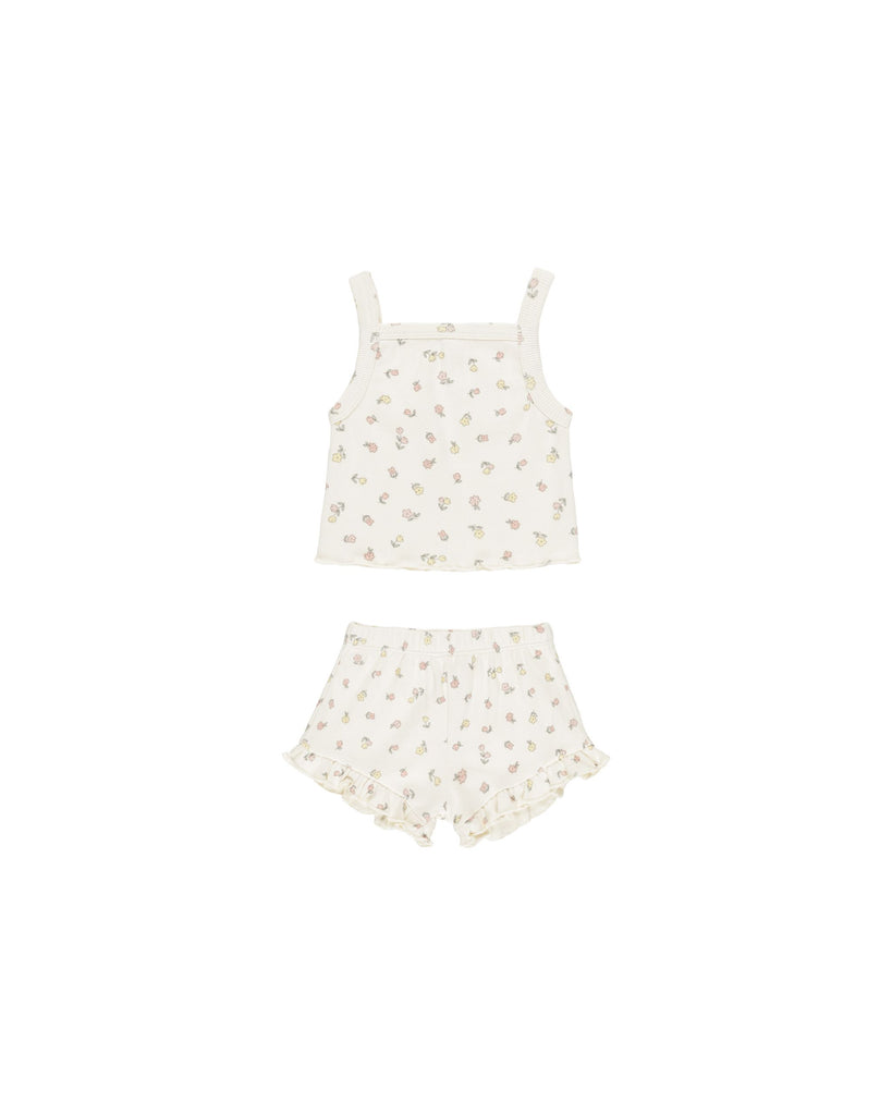 Evie Tank & Shortie Set Ivory Fleur