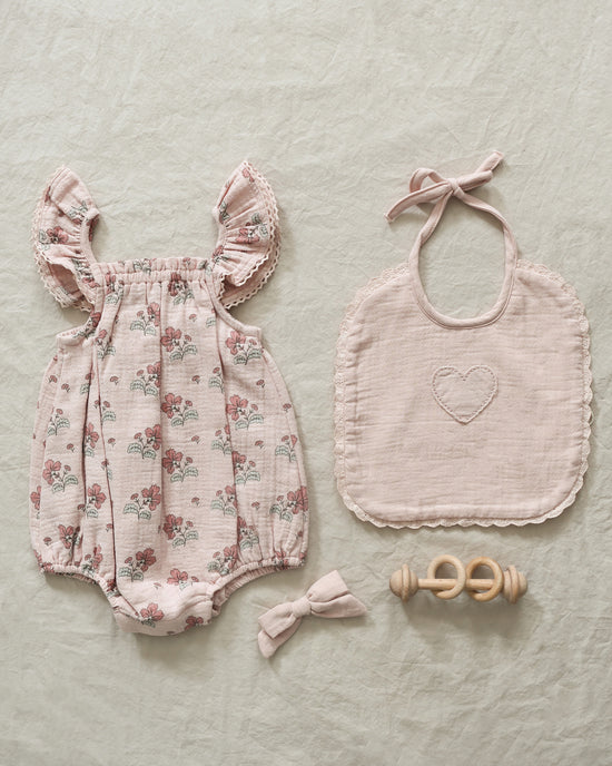Vintage Floral Bonnie Romper Bubblegum
