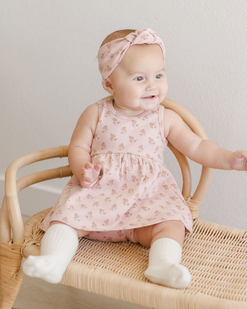 Bubblegum Roses Ribbed Tank Dress