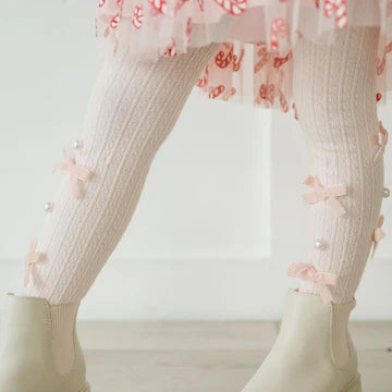 Bedazzled Coquette Tights/Pink